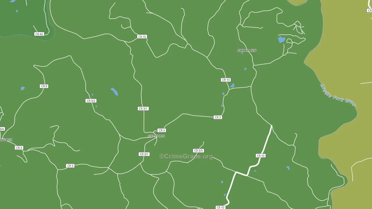 Swamp Run, WV Map of Vandalism Rates