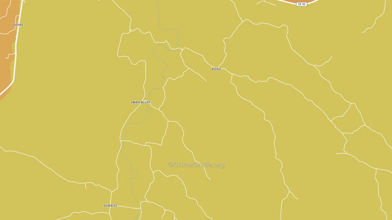 Swan Bluff, TN Map of Vandalism Rates