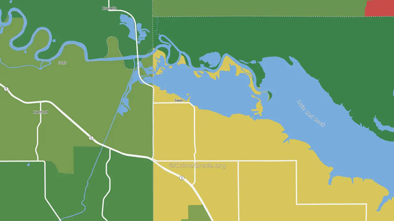 Swan, IA Map of Vandalism Rates