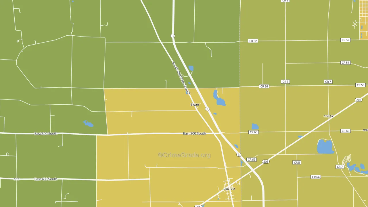 Swan, IN Map of Vandalism Rates