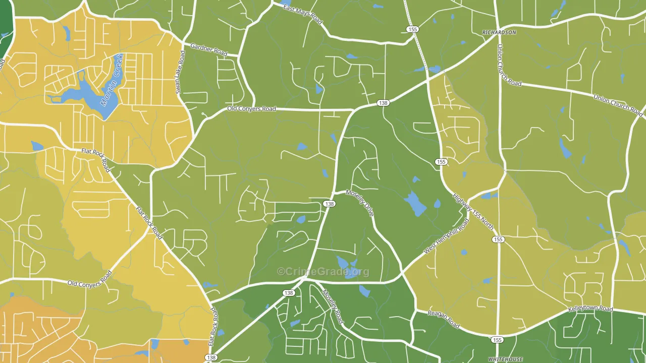 Swan Lake, GA Map of Vandalism Rates