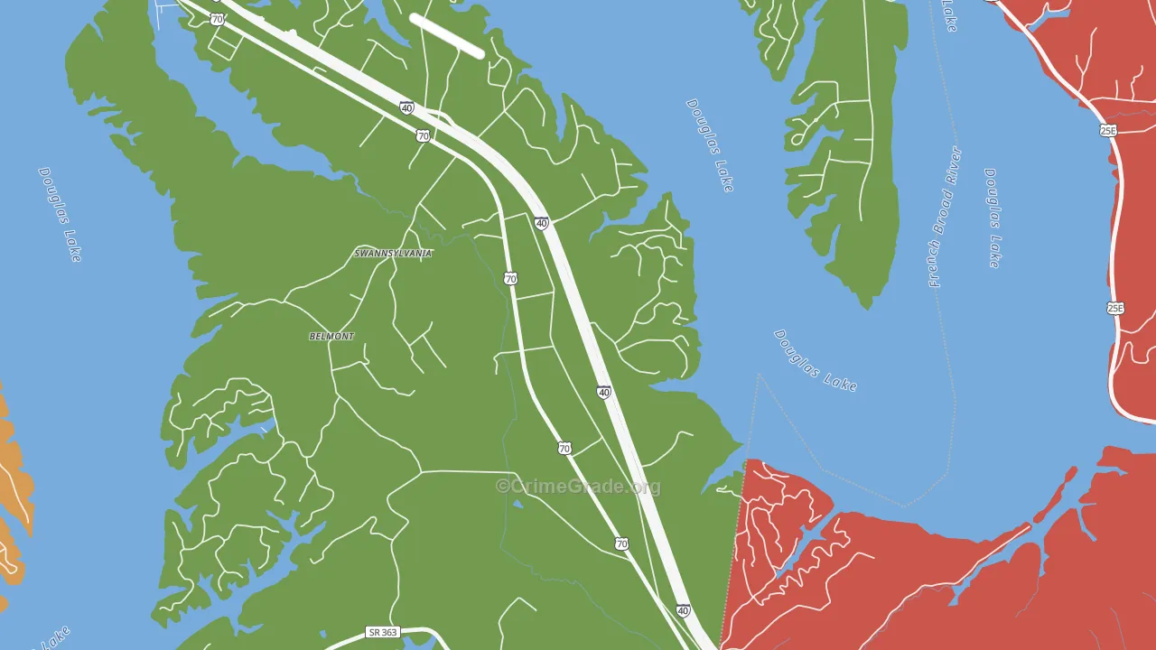 Swannsylvania, TN Map of Vandalism Rates