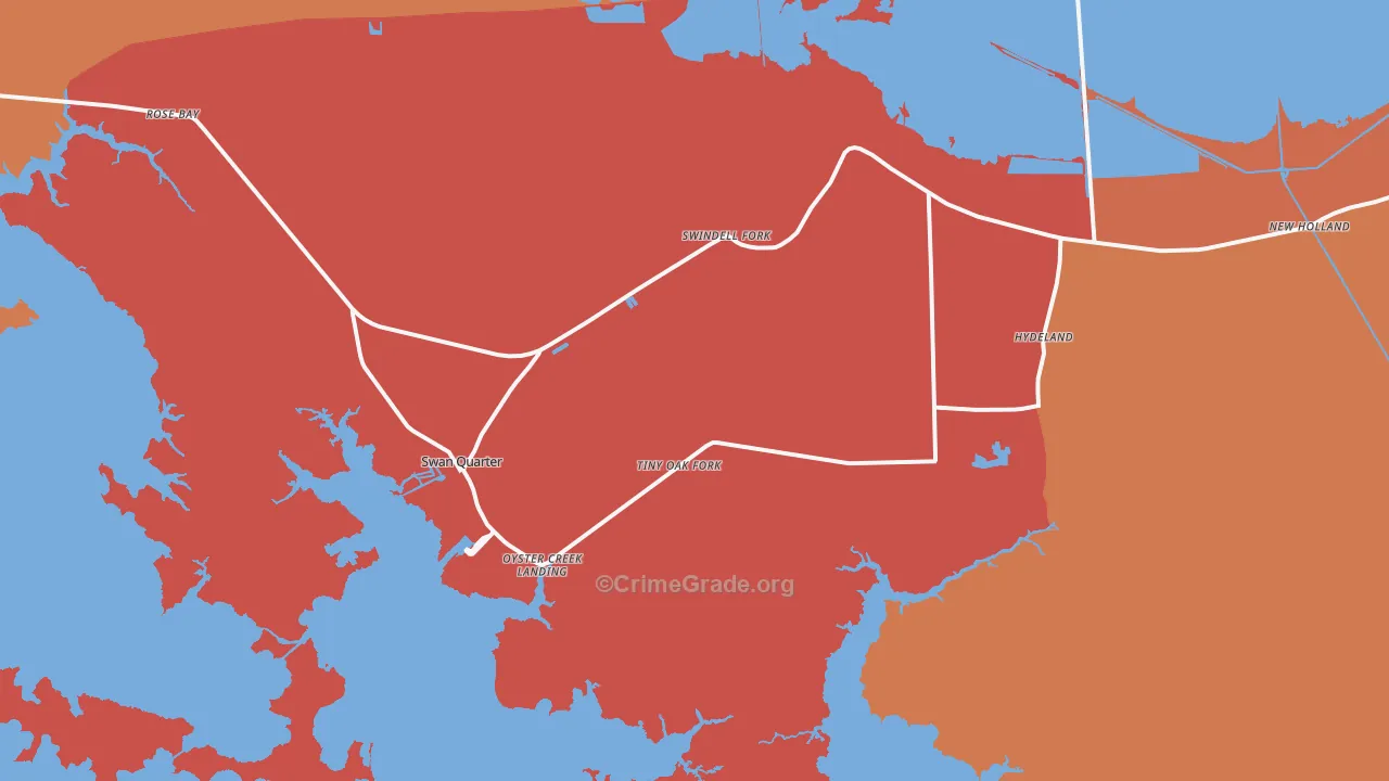 Swanquarter, NC Map of Vandalism Rates