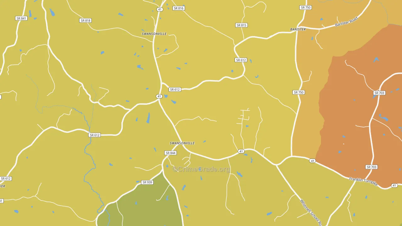 Swansonville, VA Map of Vandalism Rates