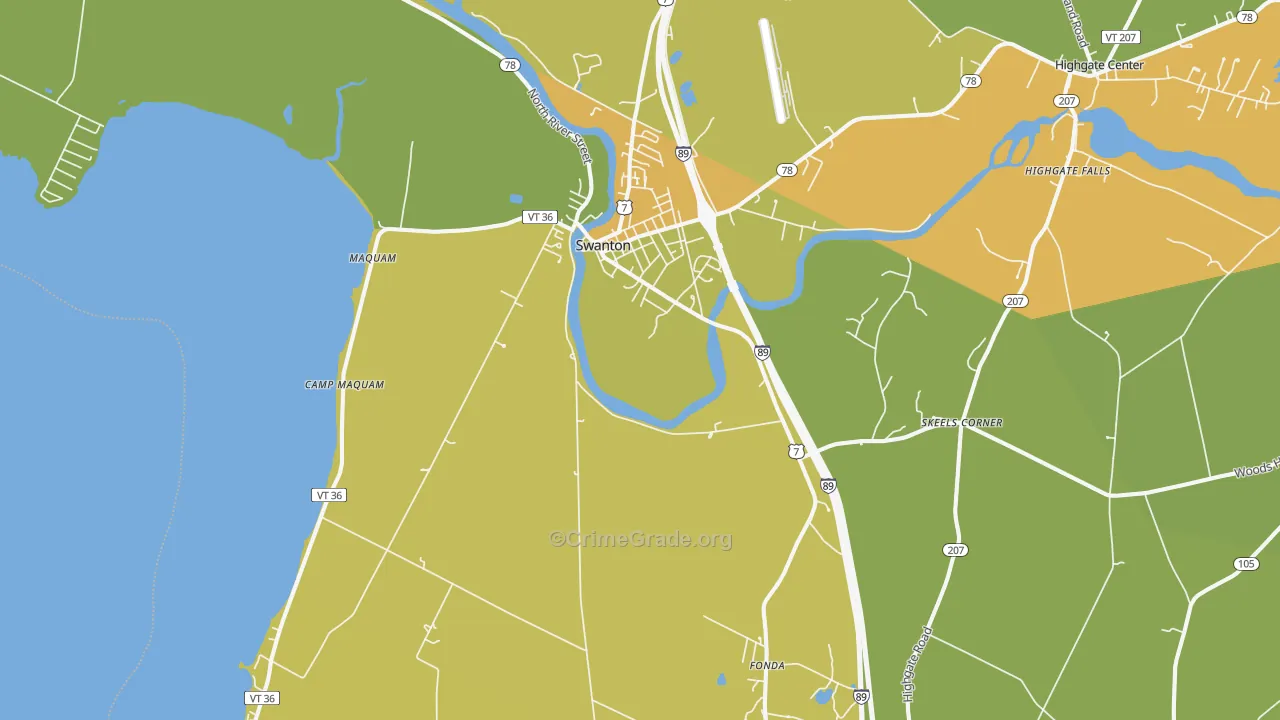 Swanton, VT Map of Vandalism Rates