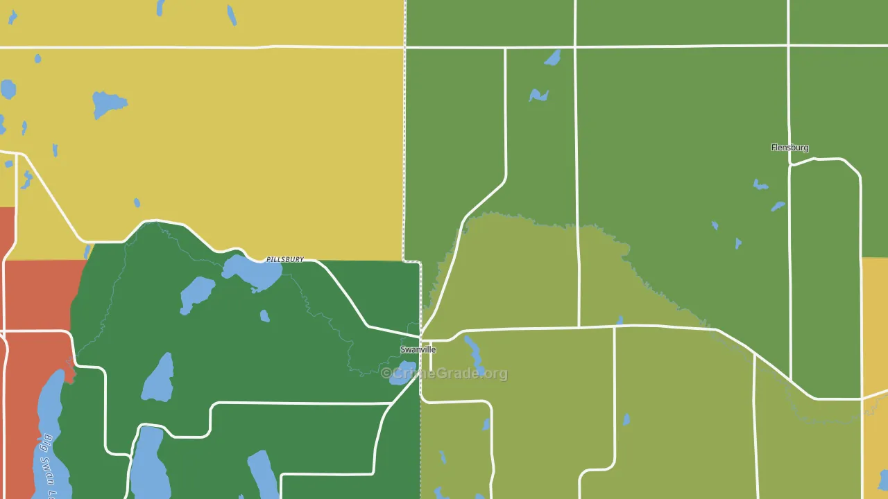 Swanville, MN Map of Vandalism Rates