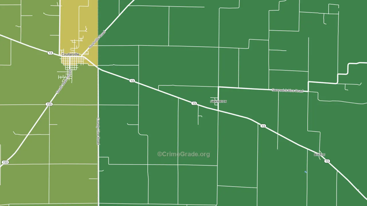 Swanwick, IL Map of Vandalism Rates