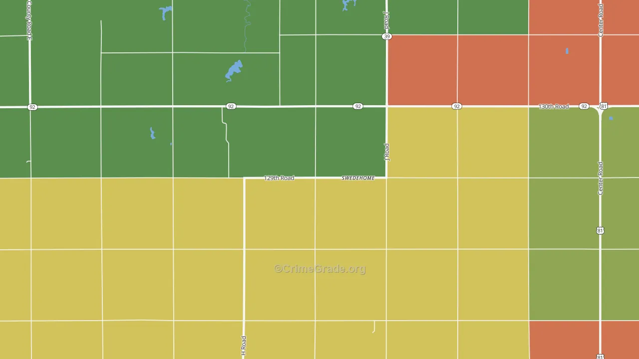 Swedehome, NE Map of Vandalism Rates