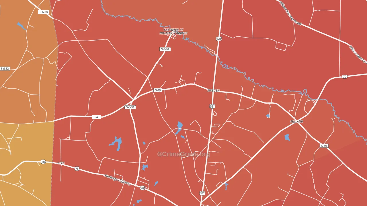Sweden, SC Map of Vandalism Rates