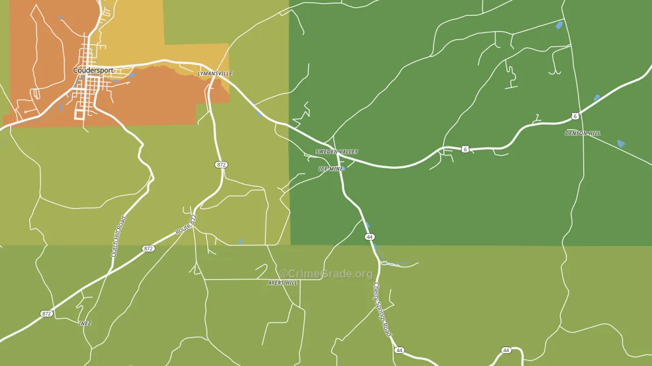Sweden Valley, PA Map of Vandalism Rates