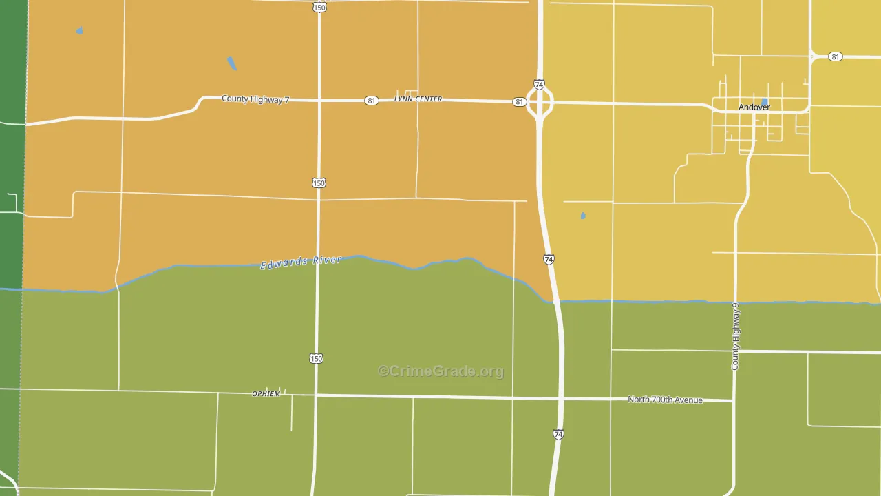 Swedona, IL Map of Vandalism Rates