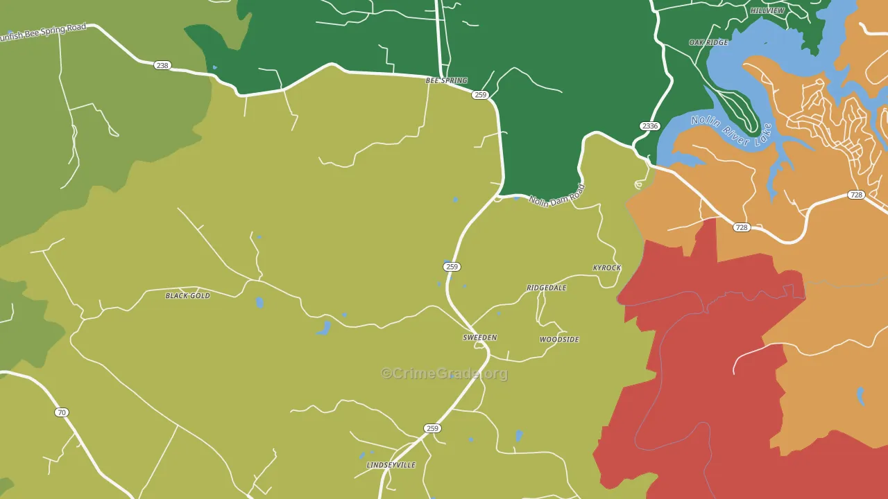 Sweeden, KY Map of Vandalism Rates