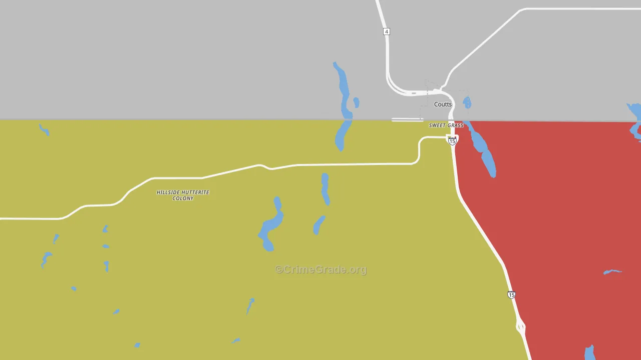 Sweet Grass, MT Map of Vandalism Rates