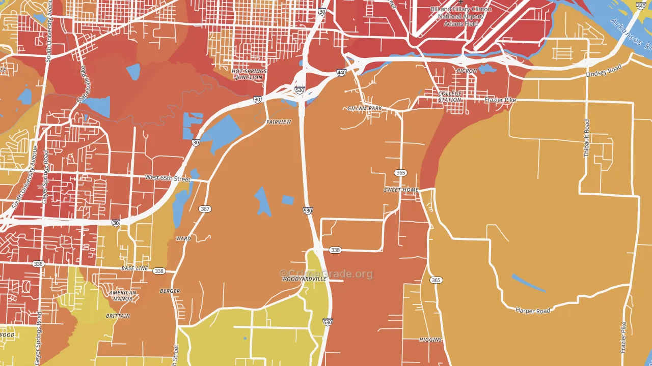 Sweet Home, AR Map of Vandalism Rates