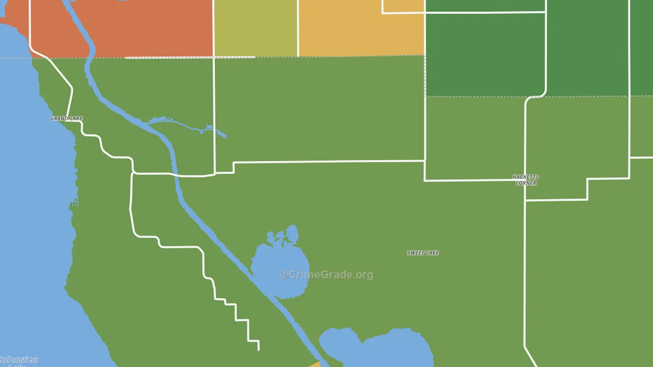 Sweet Lake, LA Map of Vandalism Rates