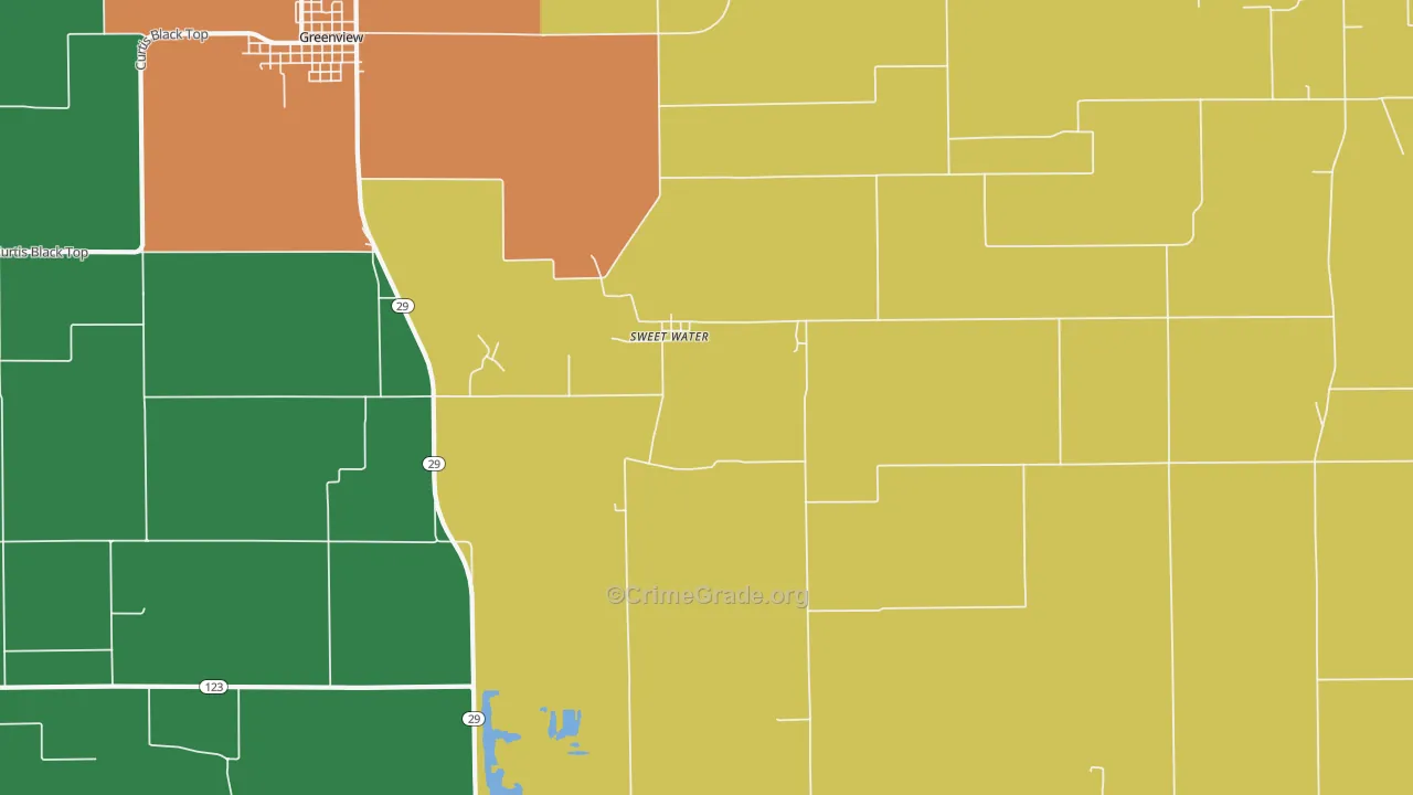 Sweet Water, IL Map of Vandalism Rates