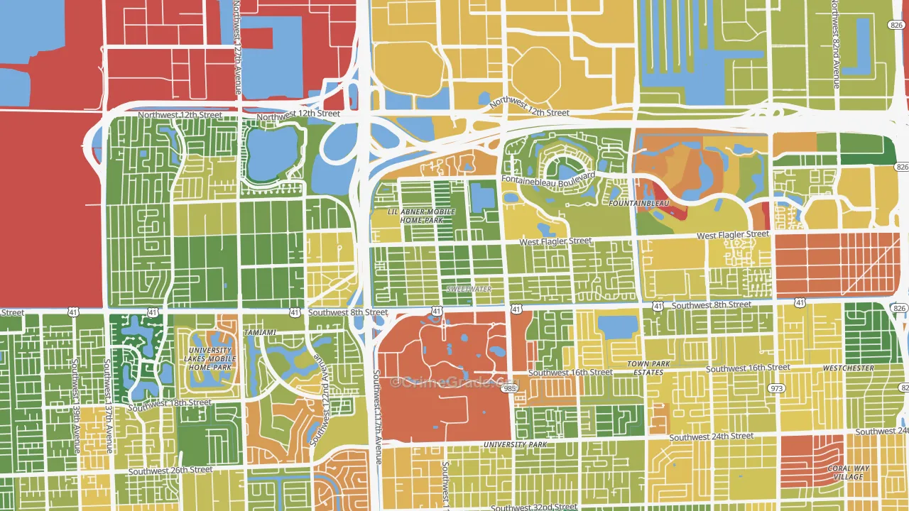 Sweetwater, FL Map of Vandalism Rates