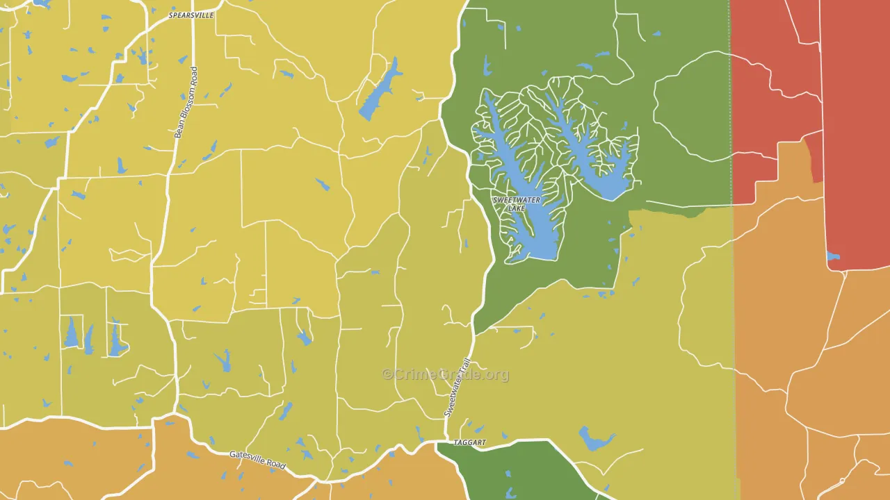 Sweetwater Lake, IN Map of Vandalism Rates