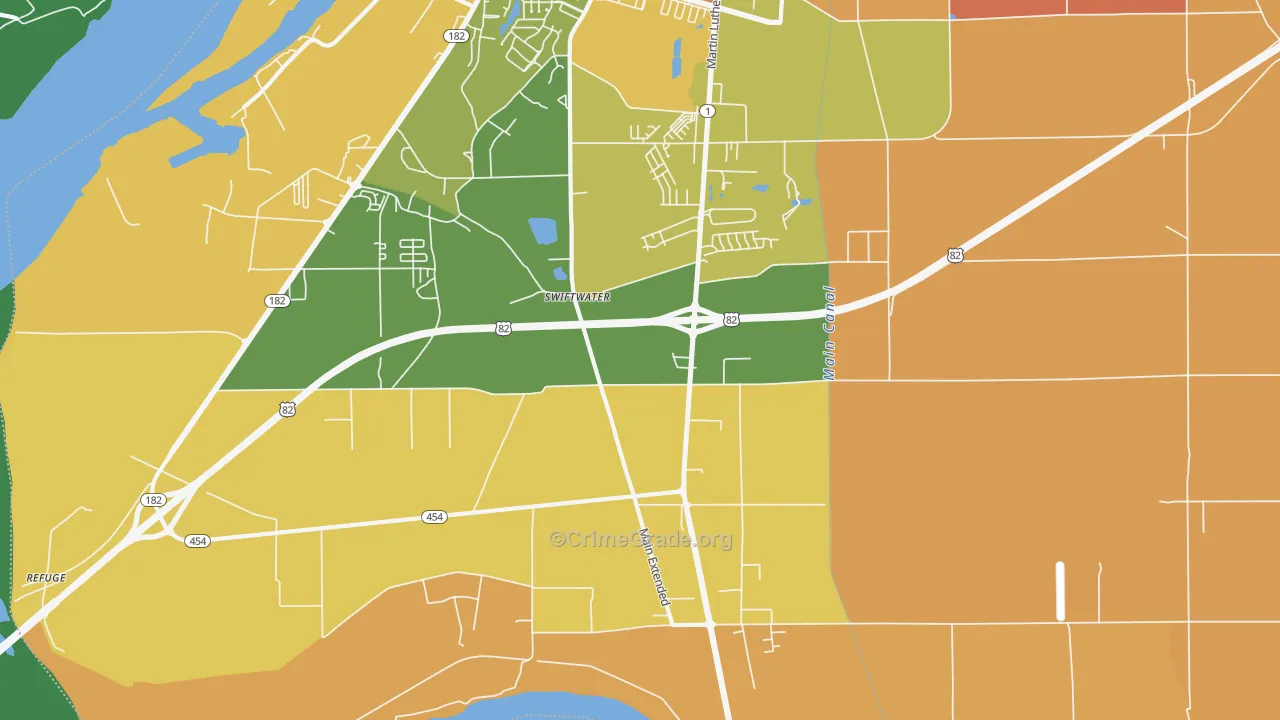 Swiftwater, MS Map of Vandalism Rates