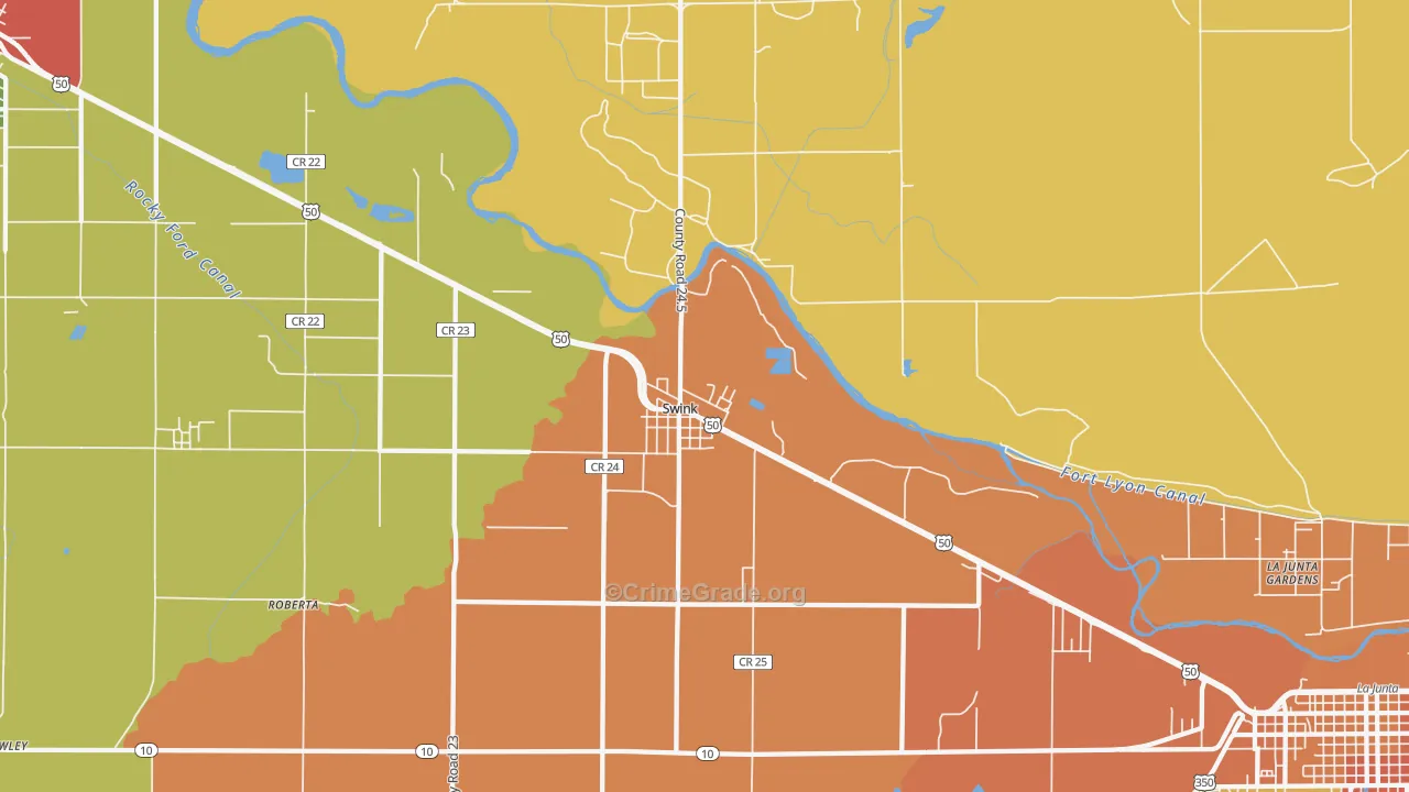 Swink, CO Map of Vandalism Rates