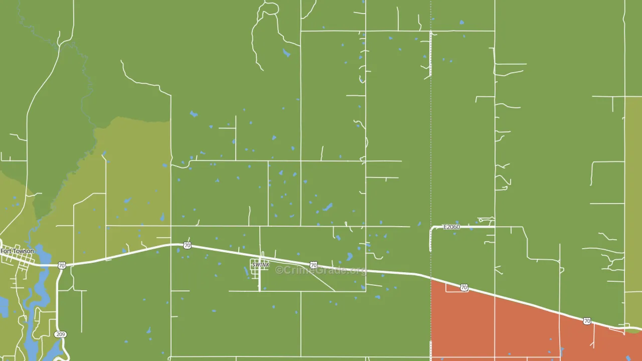 Swink, OK Map of Vandalism Rates