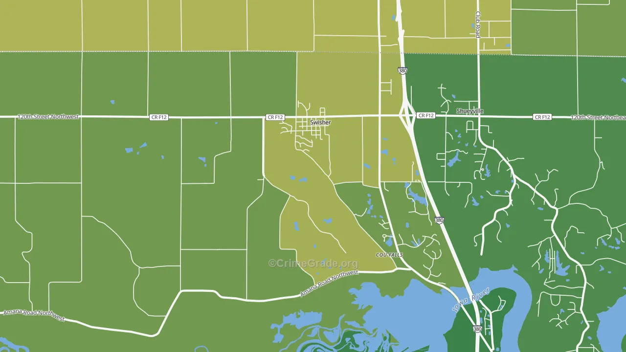Swisher, IA Map of Vandalism Rates