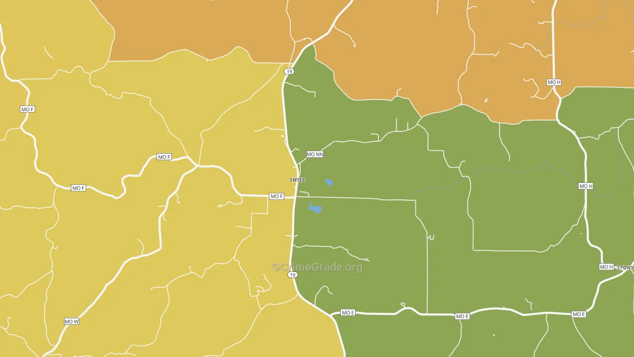 Swiss, MO Map of Vandalism Rates
