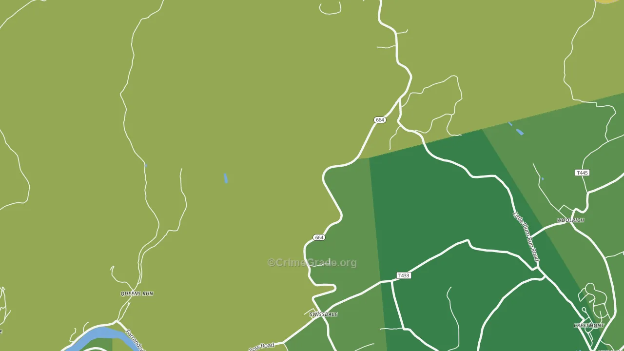 Swissdale, PA Map of Vandalism Rates