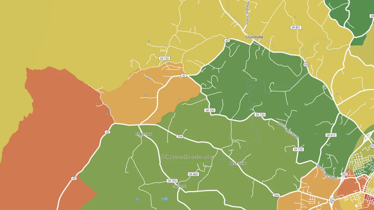 Swoope, VA Map of Vandalism Rates
