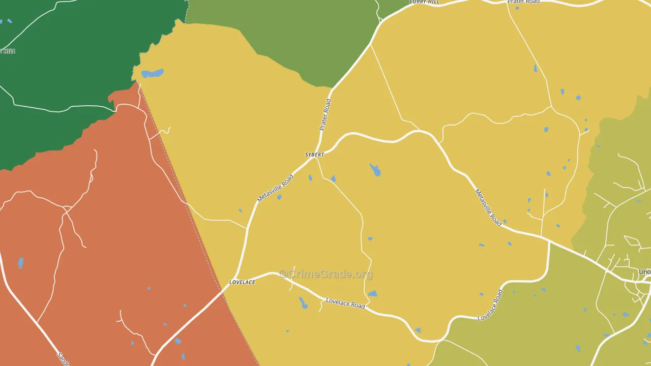 Sybert, GA Map of Vandalism Rates