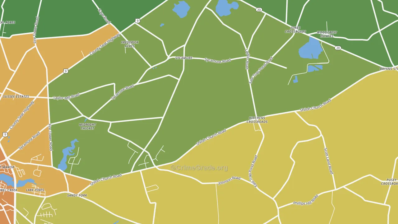 Sycamore, DE Map of Vandalism Rates