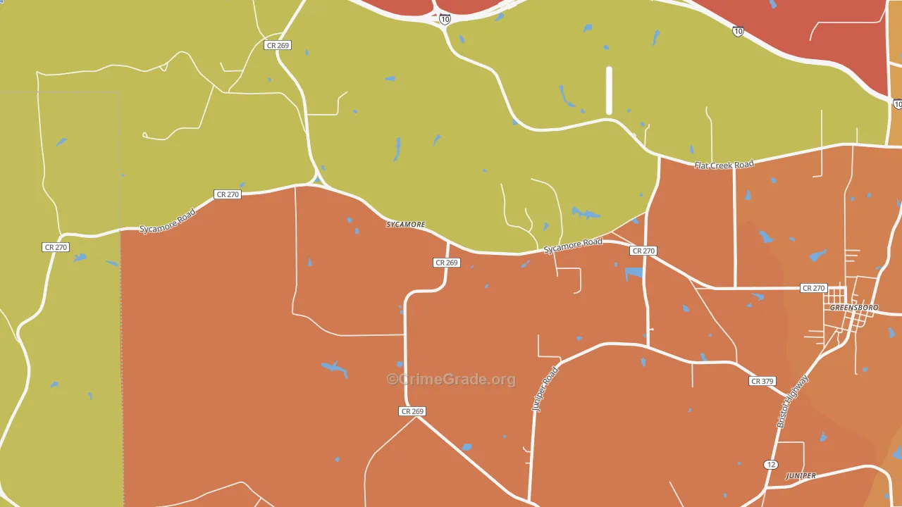 Sycamore, FL Map of Vandalism Rates