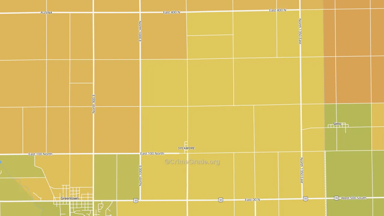 Sycamore, IN Map of Vandalism Rates