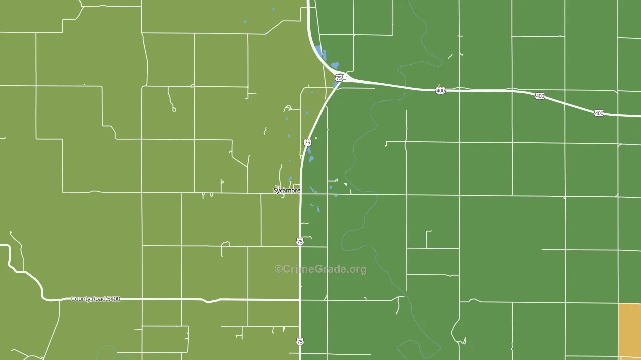 Sycamore, KS Map of Vandalism Rates