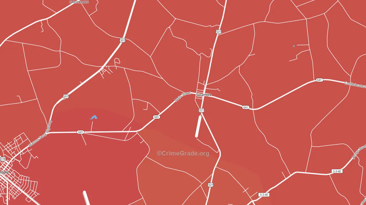 Sycamore, SC Map of Vandalism Rates