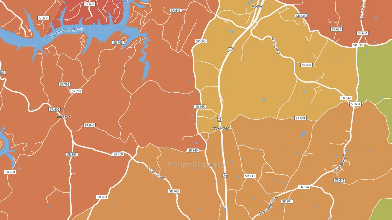 Sycamore, VA Map of Vandalism Rates