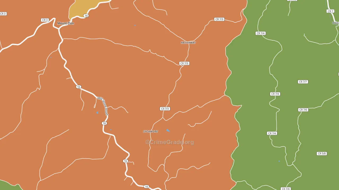 Sycamore, WV Map of Vandalism Rates