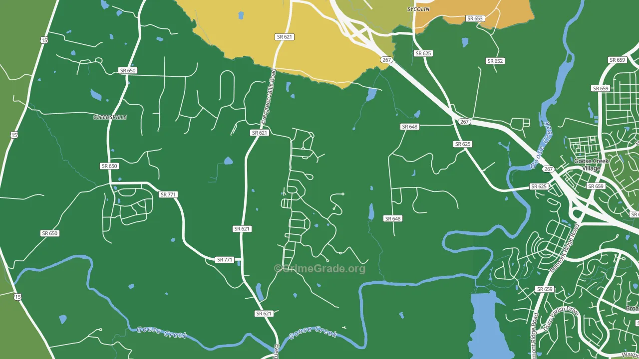 Sycolin, VA Map of Vandalism Rates