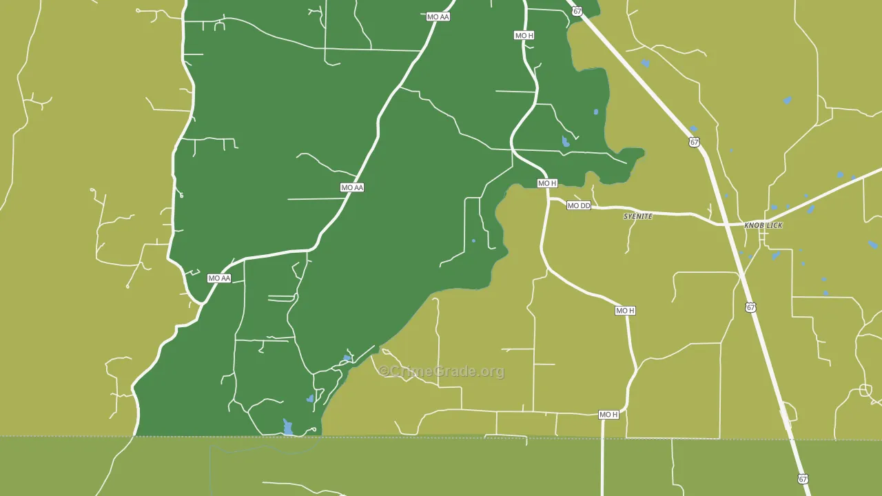 Syenite, MO Map of Vandalism Rates
