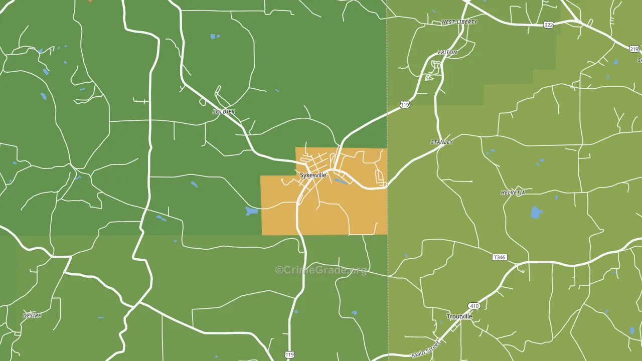 Sykesville, PA Map of Vandalism Rates