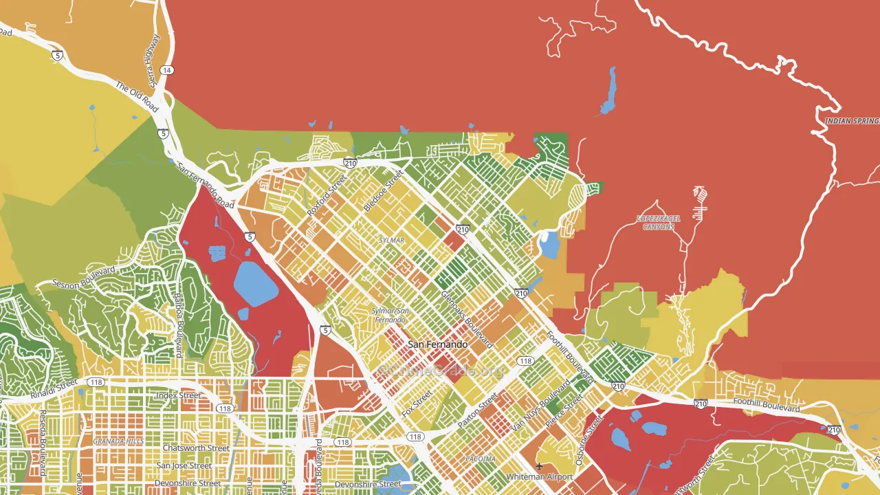 Sylmar, CA Map of Vandalism Rates