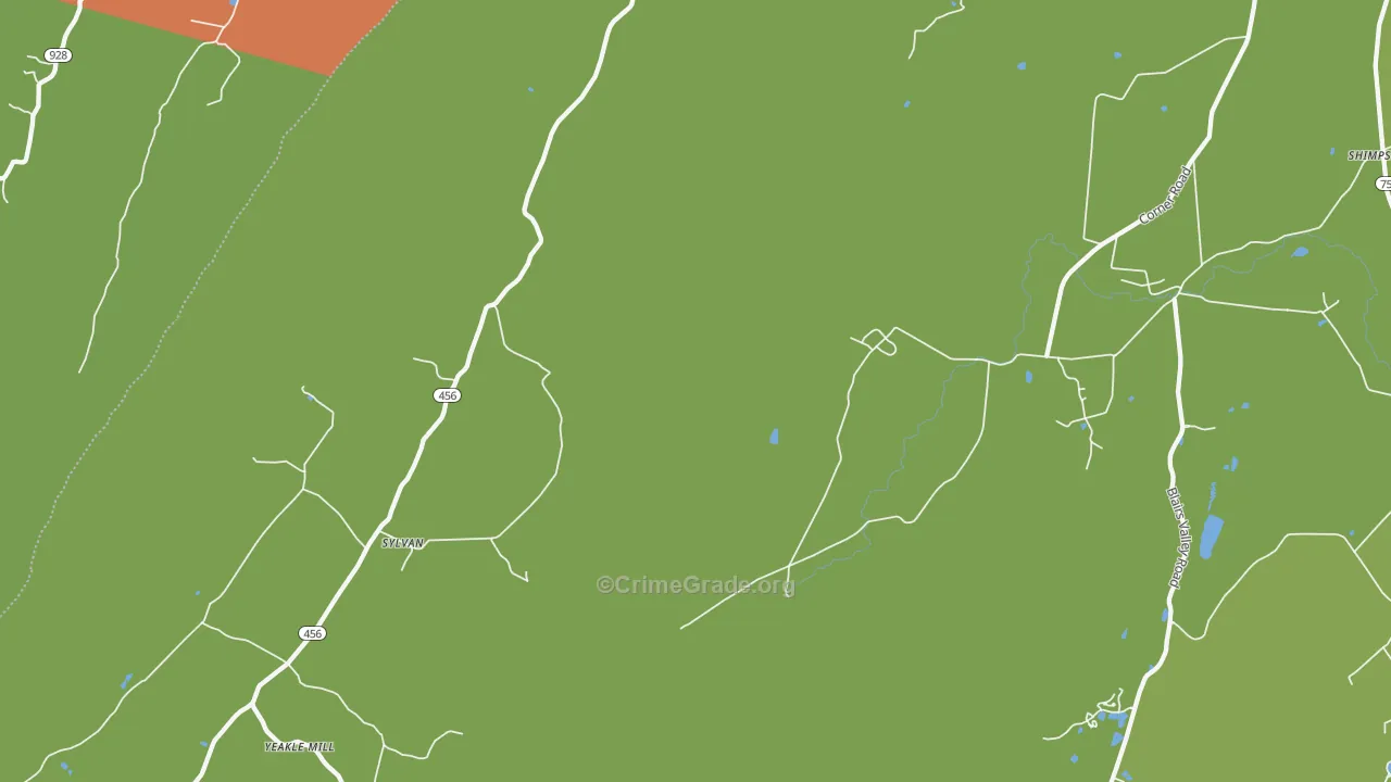 Sylvan, PA Map of Vandalism Rates