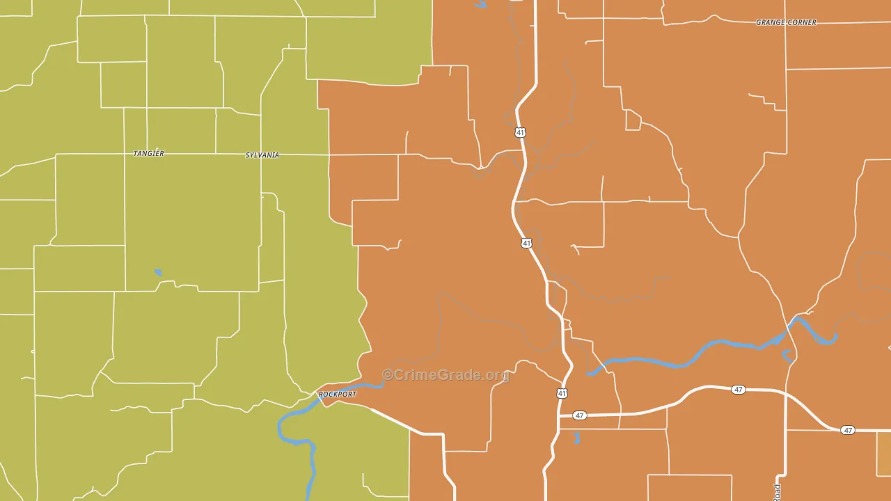 Sylvania, IN Map of Vandalism Rates