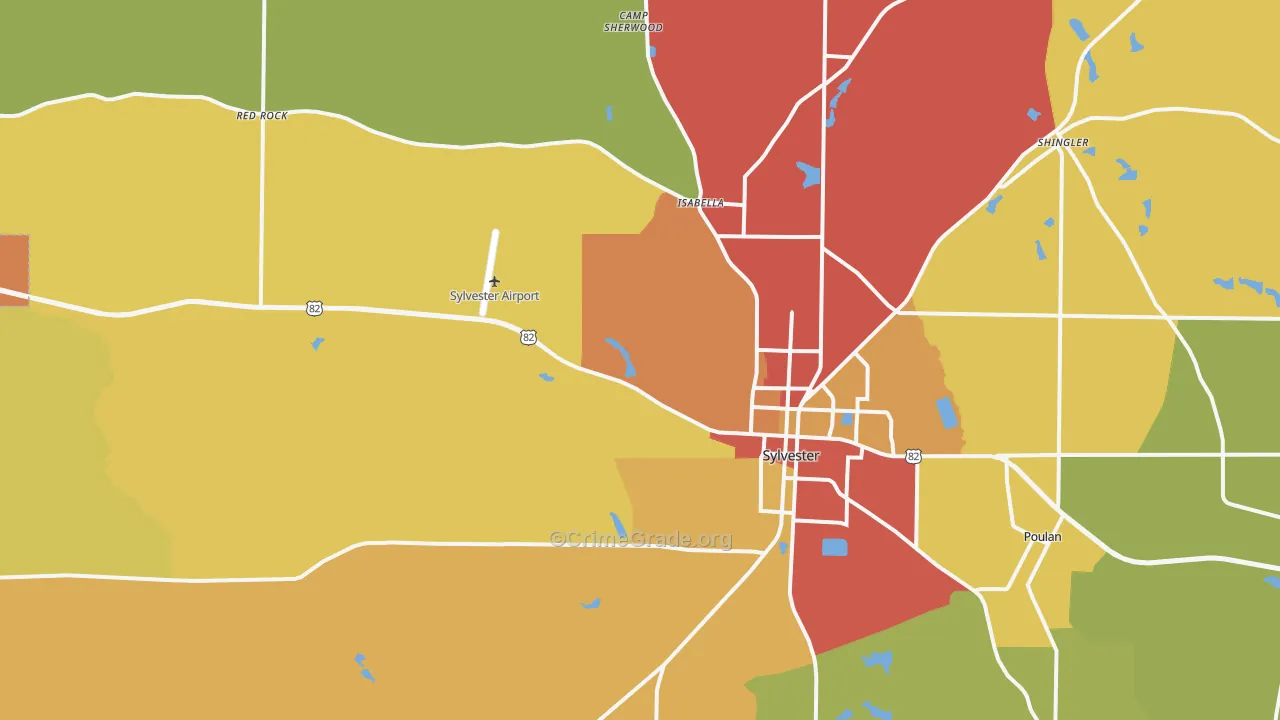 Sylvester, GA Map of Vandalism Rates
