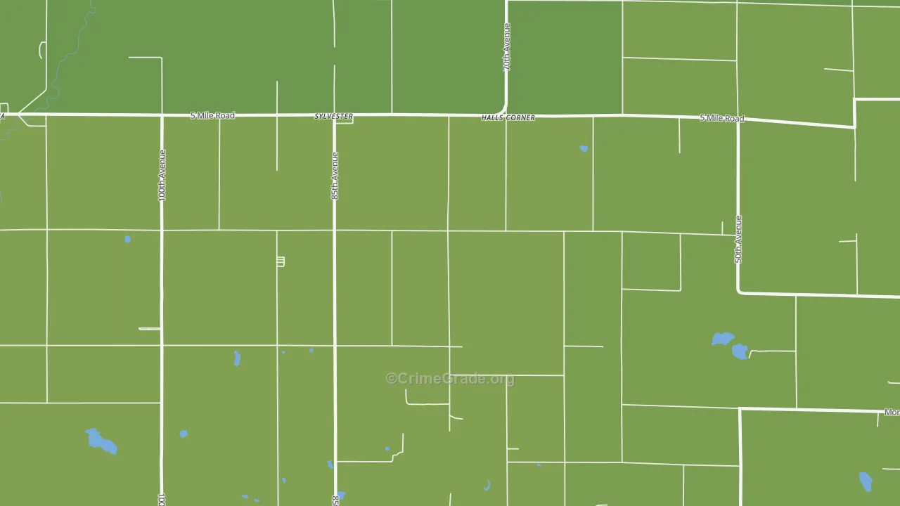 Sylvester, MI Map of Vandalism Rates