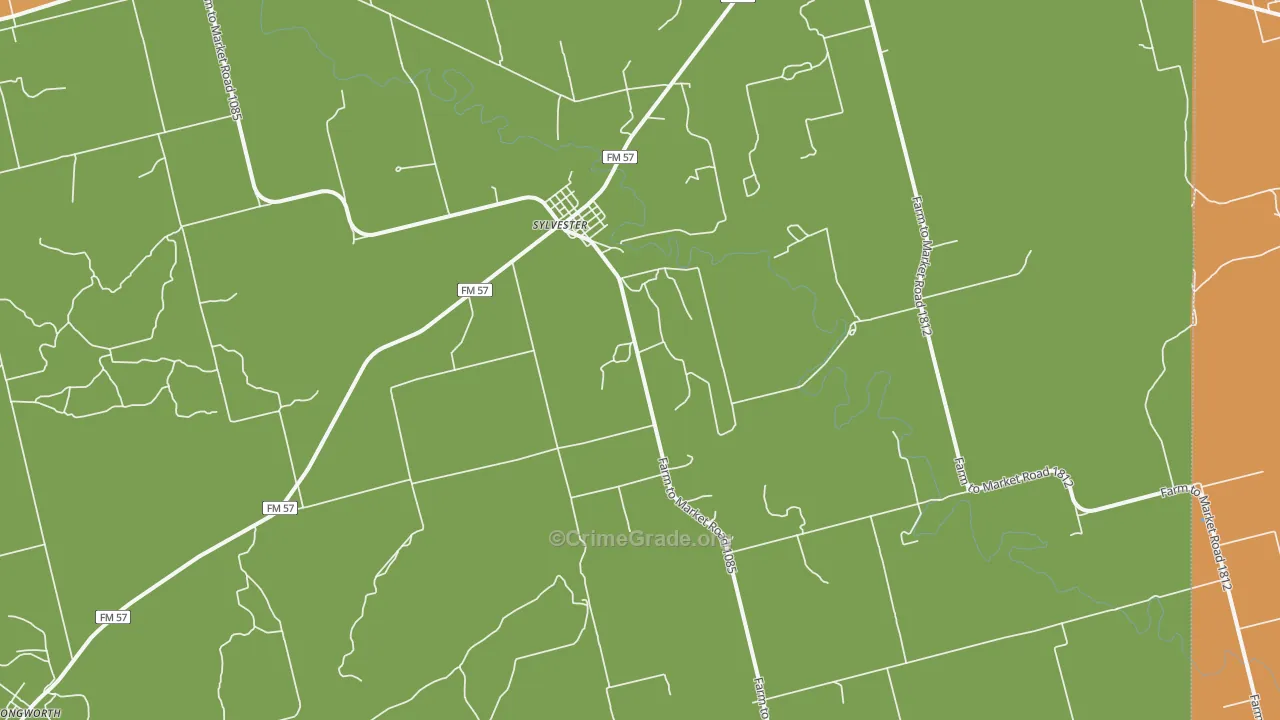 Sylvester, TX Map of Vandalism Rates