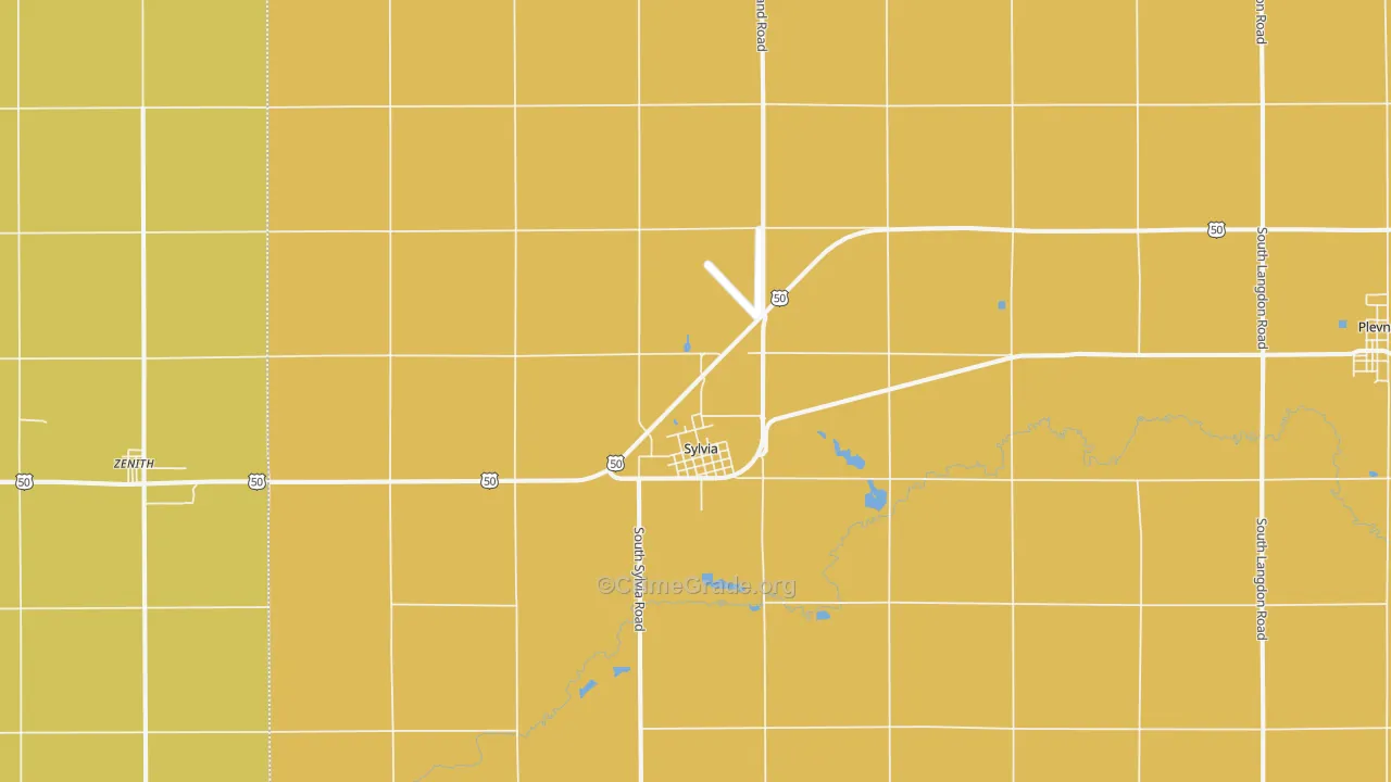 Sylvia, KS Map of Vandalism Rates