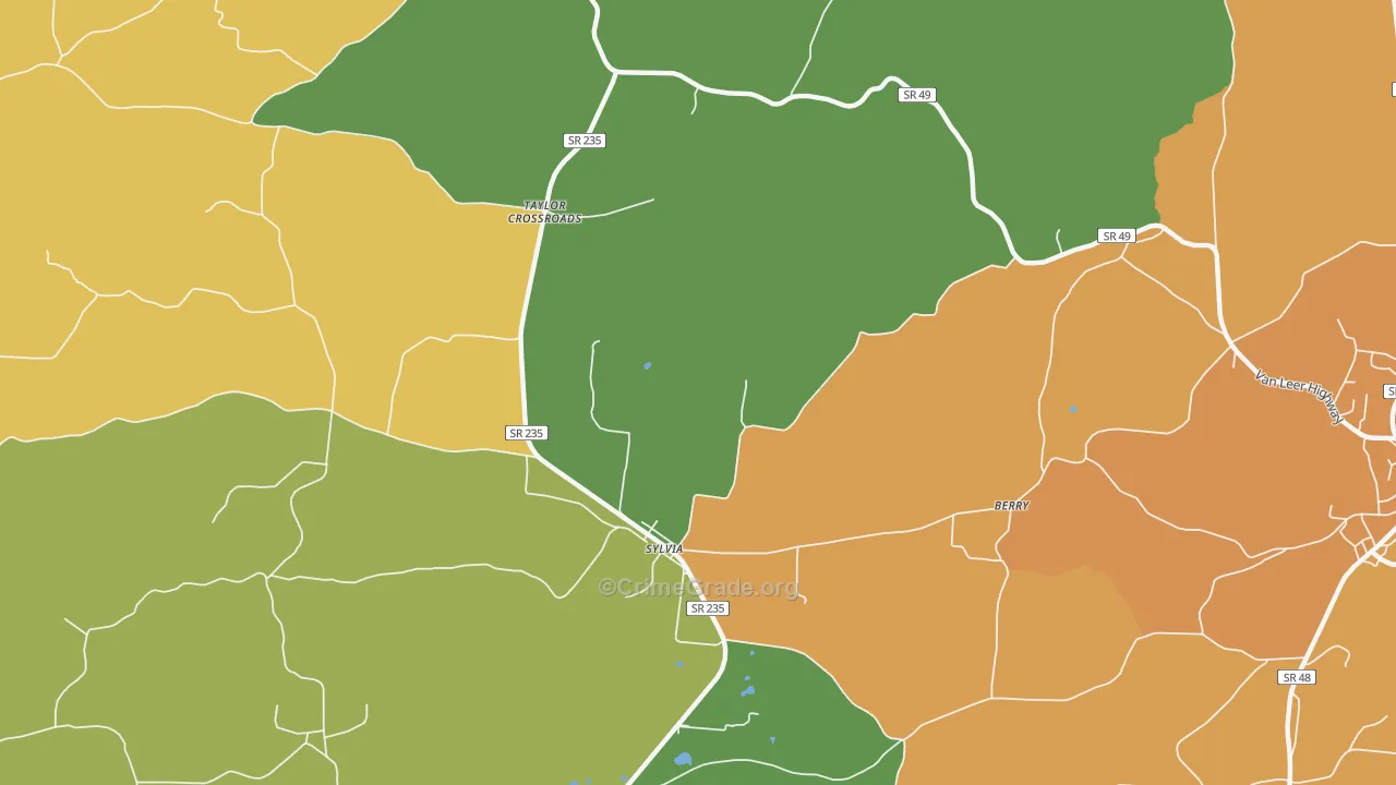 Sylvia, TN Map of Vandalism Rates