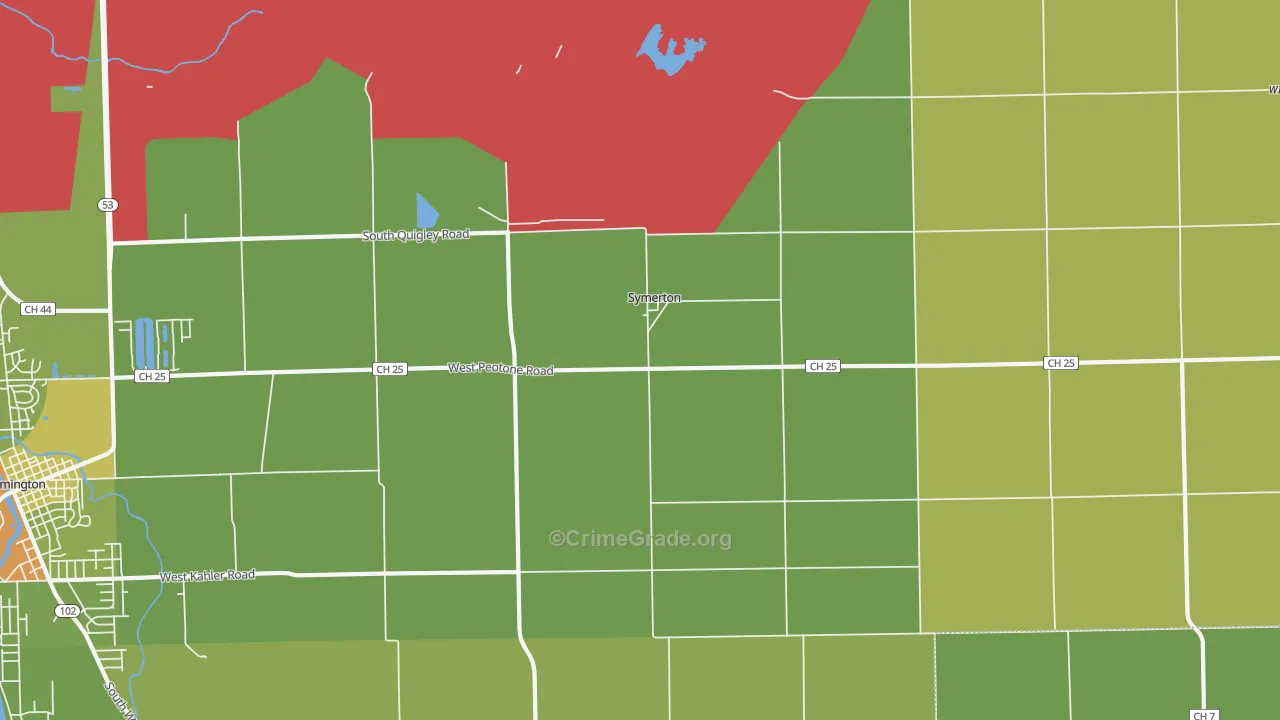 Symerton, IL Map of Vandalism Rates