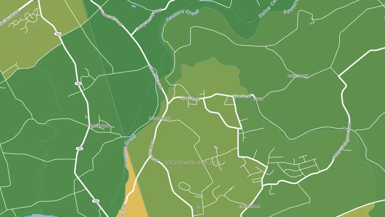 Syner, PA Map of Vandalism Rates